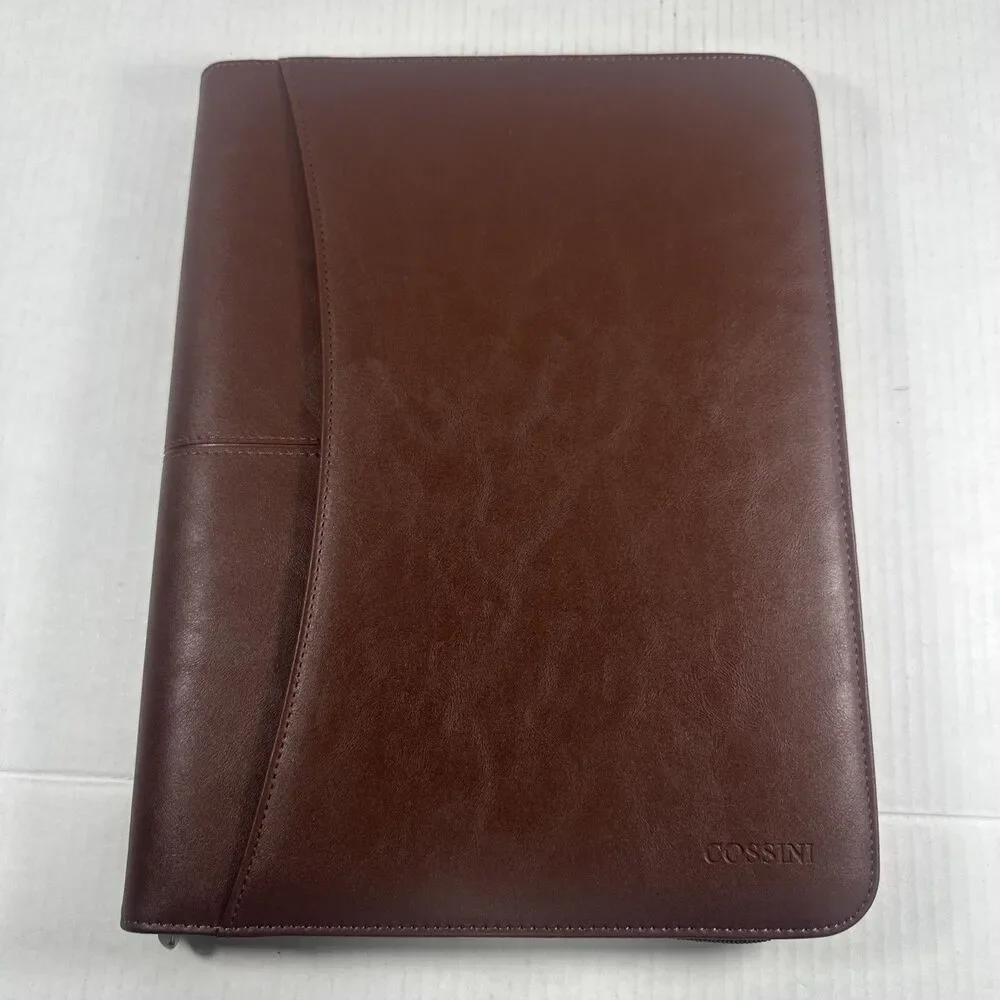 Cossini Premium Business Portfolio with Zipper – Padfolio - Superior Brown